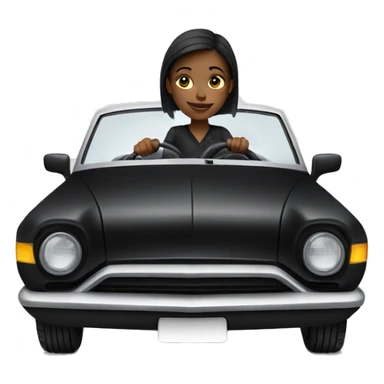 Girl driving black car  sticker