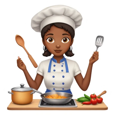 Black girl cooking sticker