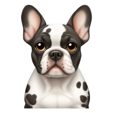 French bulldog light black with brown spots  sticker