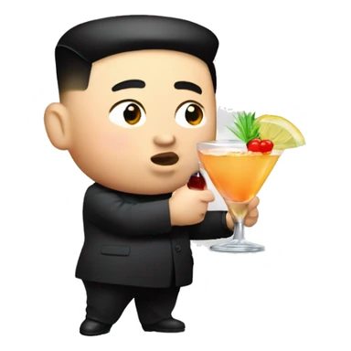 Kim Jong un Holding a Cocktail  sticker