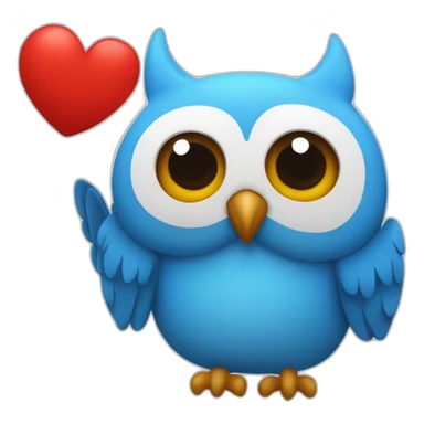 UN BUHO AZUL con una U roja en el pecho DANDO LAS GRACIAS sticker