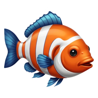 Poisson clown noir et blanc sticker