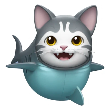Cat in a shark costume  sticker