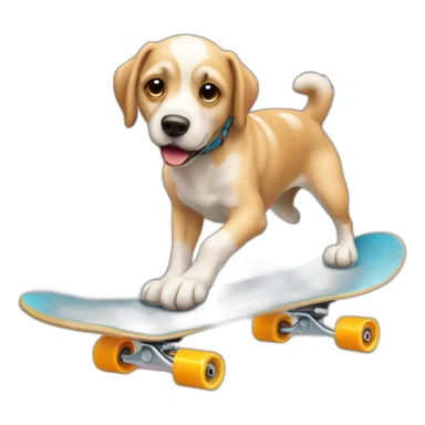 Chien sur un skate sticker