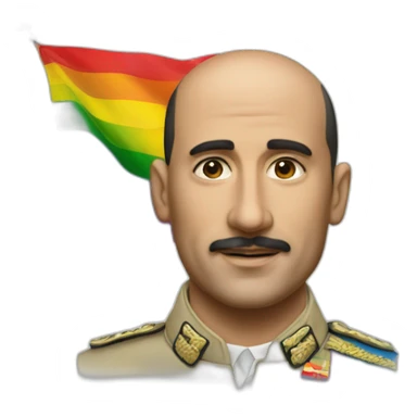 Hyperrealist Francisco franco with a lgtbi flag sticker