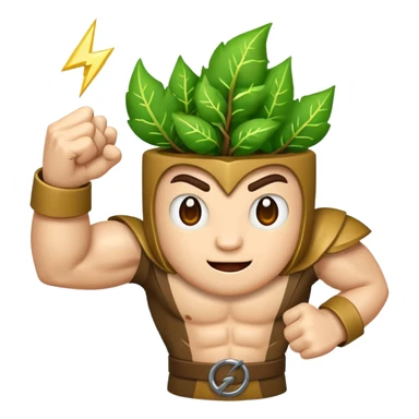 woodland character fist up with vine lightning sticker