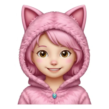 girl kid in pink cat costume sticker