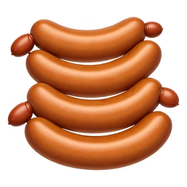 Three linked sausages.
Apple emoji style sticker