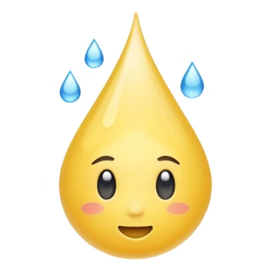 Yellow Drop of Water with no face sticker