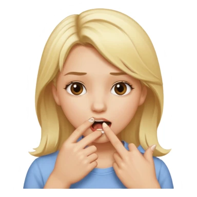 Una chica mordiéndose el dedo sticker