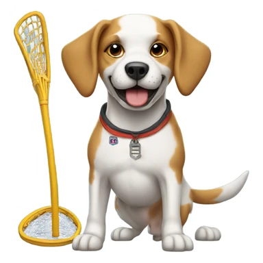 Dog playing lacrosse  sticker