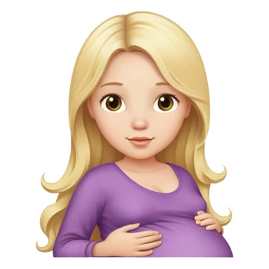 pregnant girl with long blonde hear sticker