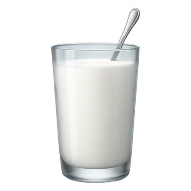 Milk in glass and spoon sticker