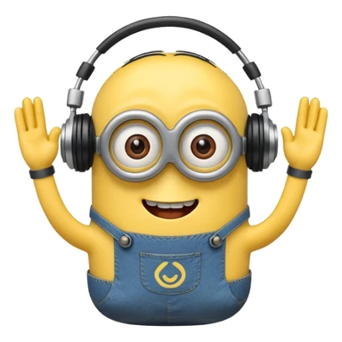 minion listening to music emoji sticker