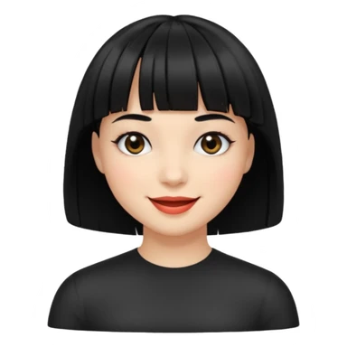 Blackeyes Girl with black bob hair and bang sticker