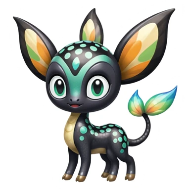 Colorful Exotic Striped Spotted Dotted dusted Glossy Shiny Meloetta-Vernid-Trico-Toothless-Kirby-Fakémon-creature-hybrid sticker
