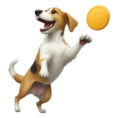 Dog catching frisbee sticker