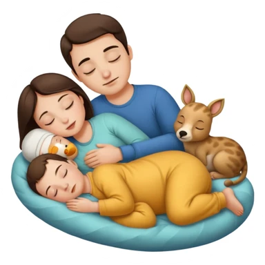 Femme Marie, homme Joseph, et le petit bébé Jesus, et les animaux font tous dodo sticker