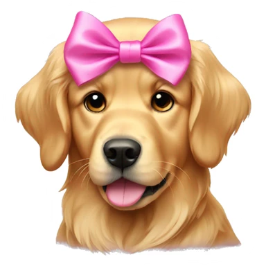 Golden retriever with a pink bow sticker