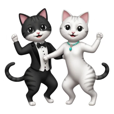 Cats couple salsa dancing  sticker