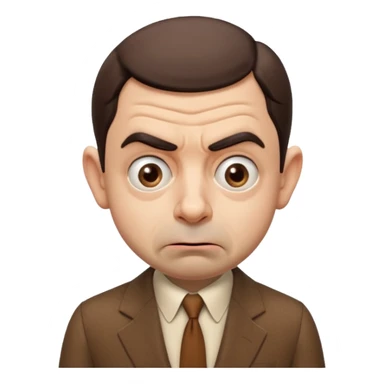 mr bean confused face sticker