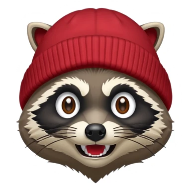 Angry Raccoon bandit with beanie hat branded “Sticky Bandits” sticker