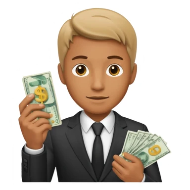 Yakuza holding money and phone sticker