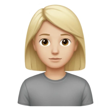 Create a person who is standing still, doing nothing, with blond hair, in the iOS 18 style. sticker
