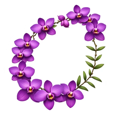 Purple orchid lei sticker