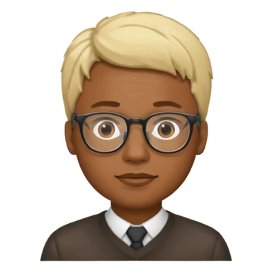 Blonde black man wearing glasses sticker