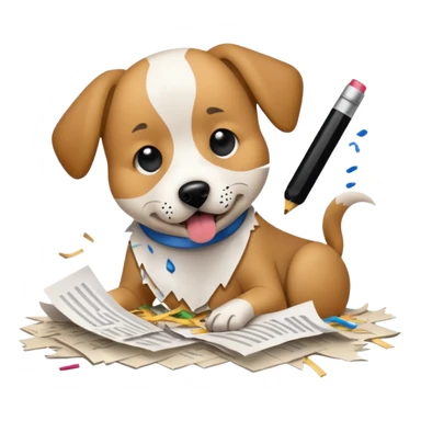 Dog eat homework sticker
