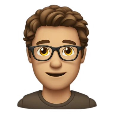 brown-haired man wearing glasses who can't get a key into a lock sticker