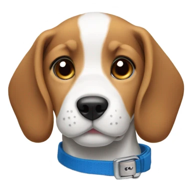 Beagle puppy with blue collar  sticker