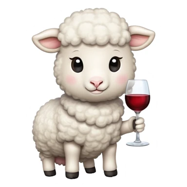 Little lamb drinking wine sticker