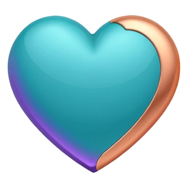 I need a teal, orange , purple, and rose gold Heart emoji sticker
