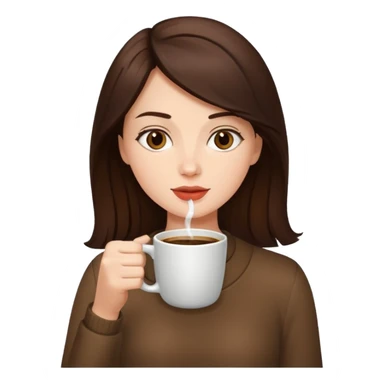 Brunette drinking coffee quickly sticker