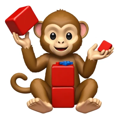 Monkey with lego blocks sticker