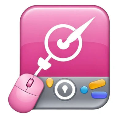 online booking icon (pink) + mouse pointer sticker