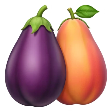Eggplant loving a peach sticker