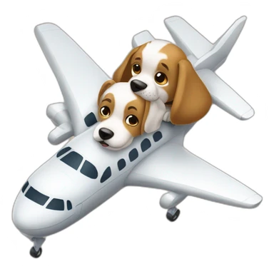 chien sur un avion sticker