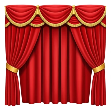 Simple, opened red theatre curtains with black background  sticker