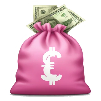 Pink bag of money  sticker