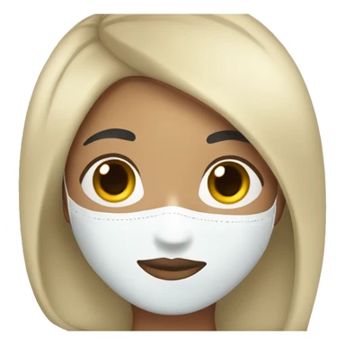 Light skin girl with straight black hair with spa mask on sticker