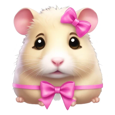 Super sad hamster with a pink bow over it’s head sticker