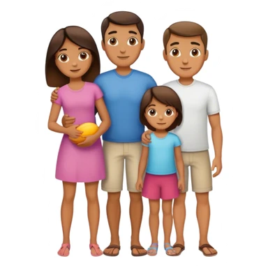 FAMILI CON UNA MADRE UN PADRE Y UN NIÑIO I UNA NIÑA PEQUEÑA sticker