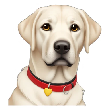 Labrador noir collier rouge sticker