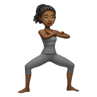 girl in warrior yoga posture sticker
