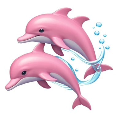 two Pale pink dolphin sticker