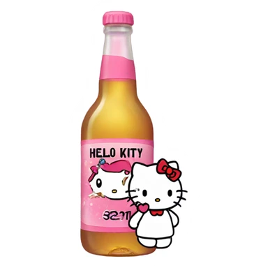 Hello kitty crying with tears holding alcohol hello kitty sticker