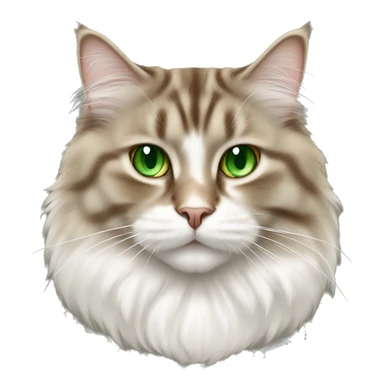 stands Brown amd white Siberian cat with green eyes sticker